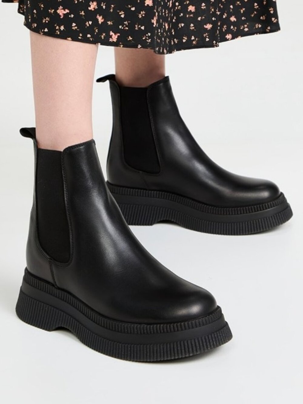 GANNI Black Creepers Chelsea Boots Size 36